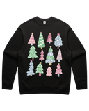 Multi Color Glitter Christmas Trees Sweatshirt