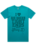 I luv Big Sacks Tight Ends And A Strong D Short Sleeve T-Shirt