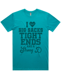 I luv Big Sacks Tight Ends And A Strong D Short Sleeve T-Shirt