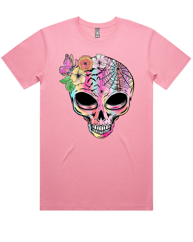 Pastel Skull Halloween Short Sleeve Tshirt