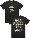 Mens God Bless The Hood Vintage Heavy Weight Cotton Short Sleeve T-Shirt