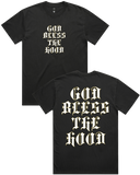 Mens God Bless The Hood Vintage Heavy Weight Cotton Short Sleeve T-Shirt