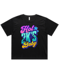 Womens Hot 2K's Baby Oversized Drop Shoulder And Crop Top Cotton T-Shirt