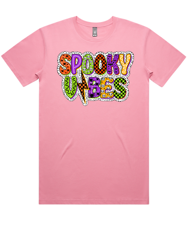 Spooky Vibes Colorful Halloween Short Sleeve Tshirt