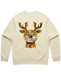 Sequin Look Reindeer Christmas Sweater