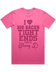 I luv Big Sacks Tight Ends And A Strong D Short Sleeve T-Shirt