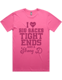 I luv Big Sacks Tight Ends And A Strong D Short Sleeve T-Shirt