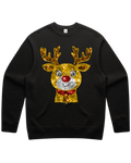 Sequin Look Reindeer Christmas Sweater