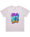 Womens Hot 80's Baby Oversized Drop Shoulder And Crop Top Cotton T-Shirt