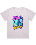 Womens Hot 90's Baby Oversized Drop Shoulder And Crop Top Cotton T-Shirt