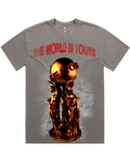 Men's Scarface Inspired The World Is Yours Vintage Heavyweight 100% Cotton T-Shirt