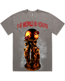 Men's Scarface Inspired The World Is Yours Vintage Heavyweight 100% Cotton T-Shirt