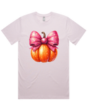 Fall Pumpkin And Bow Short Sleeve Tshirt