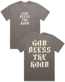 Mens God Bless The Hood Vintage Heavy Weight Cotton Short Sleeve T-Shirt
