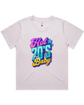 Womens Hot 70's Baby Oversized Drop Shoulder And Crop Top Cotton T-Shirt