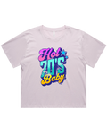 Womens Hot 70's Baby Oversized Drop Shoulder And Crop Top Cotton T-Shirt