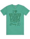 I luv Big Sacks Tight Ends And A Strong D Short Sleeve T-Shirt