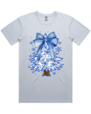 Christmas Blues Tree And Bow Tshirt