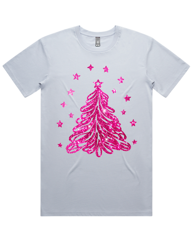 Sparkling Pink Christmas Tree Tshirt