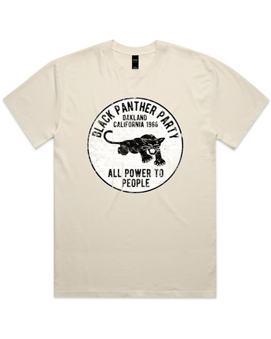 Men's Black Panther Party Vintage 100% Cotton Garment dyed T-Shirt