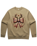 Christmas Sequin Look Reindeer Bow Sweatshirt