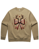 Christmas Sequin Look Reindeer Bow Sweatshirt