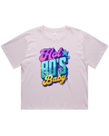 Womens Hot 80's Baby Oversized Drop Shoulder And Crop Top Cotton T-Shirt
