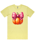 Fall Pumpkin And Bow Short Sleeve Tshirt