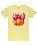 Fall Pumpkin And Bow Short Sleeve Tshirt