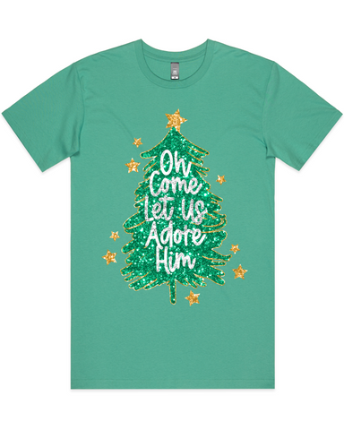 Oh Come Let Us Adore Him Short Sleeve Tshirt