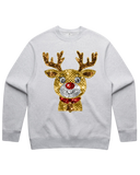 Sequin Look Reindeer Christmas Sweater