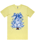 Christmas Blues Tree And Bow Tshirt