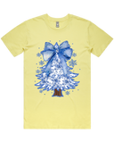 Christmas Blues Tree And Bow Tshirt