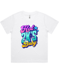 Womens Hot 2K's Baby Oversized Drop Shoulder And Crop Top Cotton T-Shirt