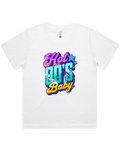 Womens Hot 80's Baby Oversized Drop Shoulder And Crop Top Cotton T-Shirt
