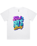 Womens Hot 90's Baby Oversized Drop Shoulder And Crop Top Cotton T-Shirt