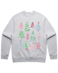 Multi Color Glitter Christmas Trees Sweatshirt