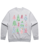 Multi Color Glitter Christmas Trees Sweatshirt