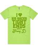 I luv Big Sacks Tight Ends And A Strong D Short Sleeve T-Shirt