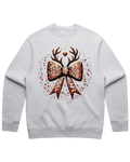 Christmas Sequin Look Reindeer Bow Sweatshirt