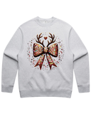 Christmas Sequin Look Reindeer Bow Sweatshirt