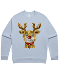 Sequin Look Reindeer Christmas Sweater