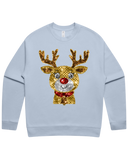 Sequin Look Reindeer Christmas Sweater