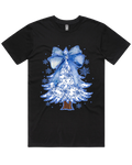 Christmas Blues Tree And Bow Tshirt