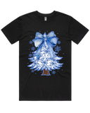 Christmas Blues Tree And Bow Tshirt