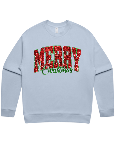 Merry Christmas Sequin Look Sweatshirt