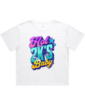 Womens Hot 2K's Baby Oversized Drop Shoulder And Crop Top Cotton T-Shirt