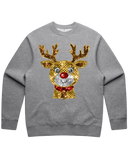 Sequin Look Reindeer Christmas Sweater