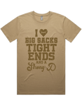 I luv Big Sacks Tight Ends And A Strong D Short Sleeve T-Shirt