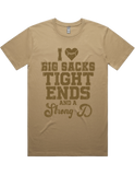 I luv Big Sacks Tight Ends And A Strong D Short Sleeve T-Shirt